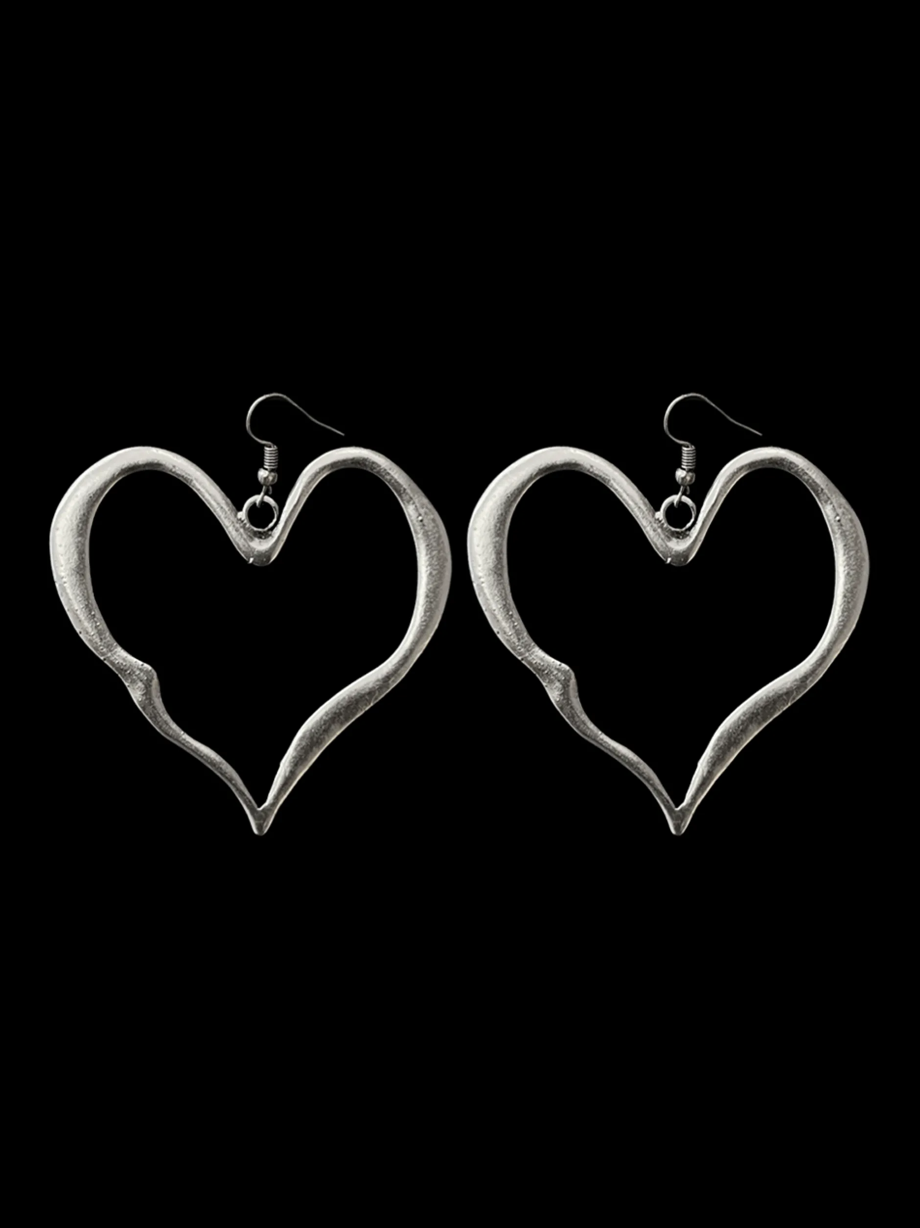 Fashion Susmie's Melted Heart Earrings Silver